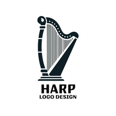 Harp Vector Logo Design