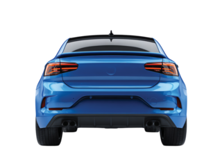    blue car back view isolated on transparent background png
