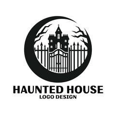 Haunted House Vector Logo Design