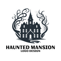 Haunted Mansion Vector Logo Design