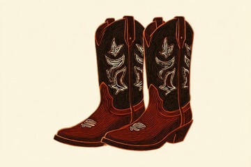 Ornate pair of western boots.