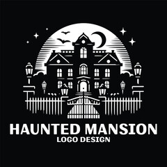 Obraz premium Haunted Mansion Vector Logo Design
