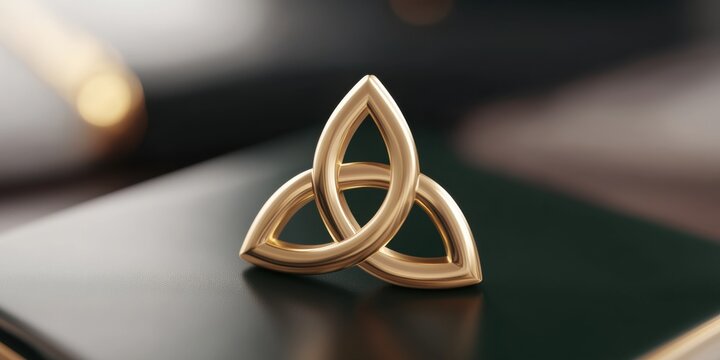 Gold celtic knot trinity jewelry symbol
