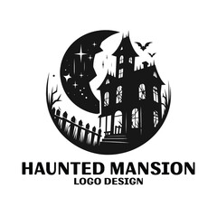 Haunted Mansion Vector Logo Design
