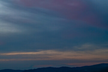 Light dark blue windy sunset cloudy heaven sky color