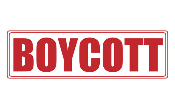 Boycott vector image, boycott png image in red, Boycott word image