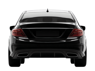 Black car back view isolated on transparent background png
