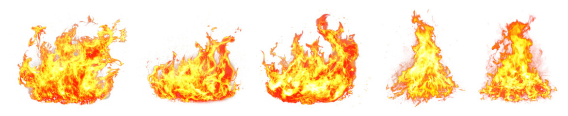 PNG Realistic fire flames illustration, element set on transparent background