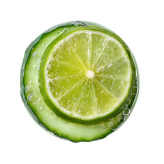 Healthy Green Cucumber Lime Juice in Glassware