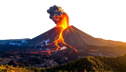 Apocalyptic Super Volcano Eruption Engulfing the Sky in Fire and Ash