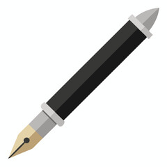 Elegant black fountain pen illustration