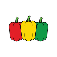 Bell peppers colorful vector art illustration
