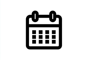 Simple black outline calendar icon.