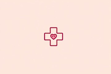 Obraz premium Simple medical cross with a heart graphic.