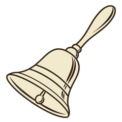 Obraz premium Elegant tan handbell with a dark outline shines against the transparent background