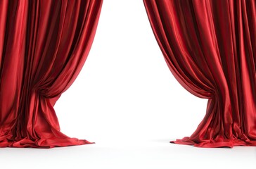 Red theater curtains open