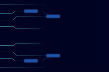 Neon Circuit Flow – Abstract Futuristic Technology Background in Blue and Black
