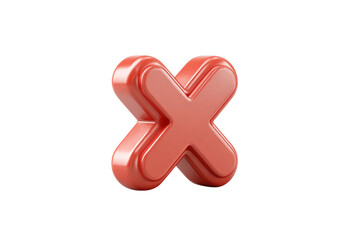 PNG Red metallic 3d x shape on black background