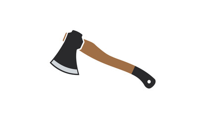 Vector art illustration Axe with a wooden handle