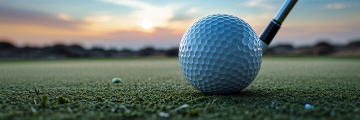Isolated Golf Ball on Natural Grass with Modern Abstract Background – Sports and Nature Fusion

