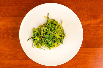 Seaweed salad on a plate