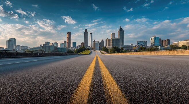 Panoramic city highway - Powered by Adobe