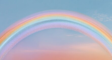 Fototapeta premium Pastel rainbow against soft sky
