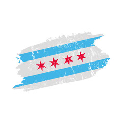 stylized chicago flag with grunge effect – vintage city flag – vector illustration
