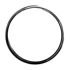 Antique and handmade effect. Grunge circle. Grunge circle frame. Brush strokes. Design element. Textured surface.
