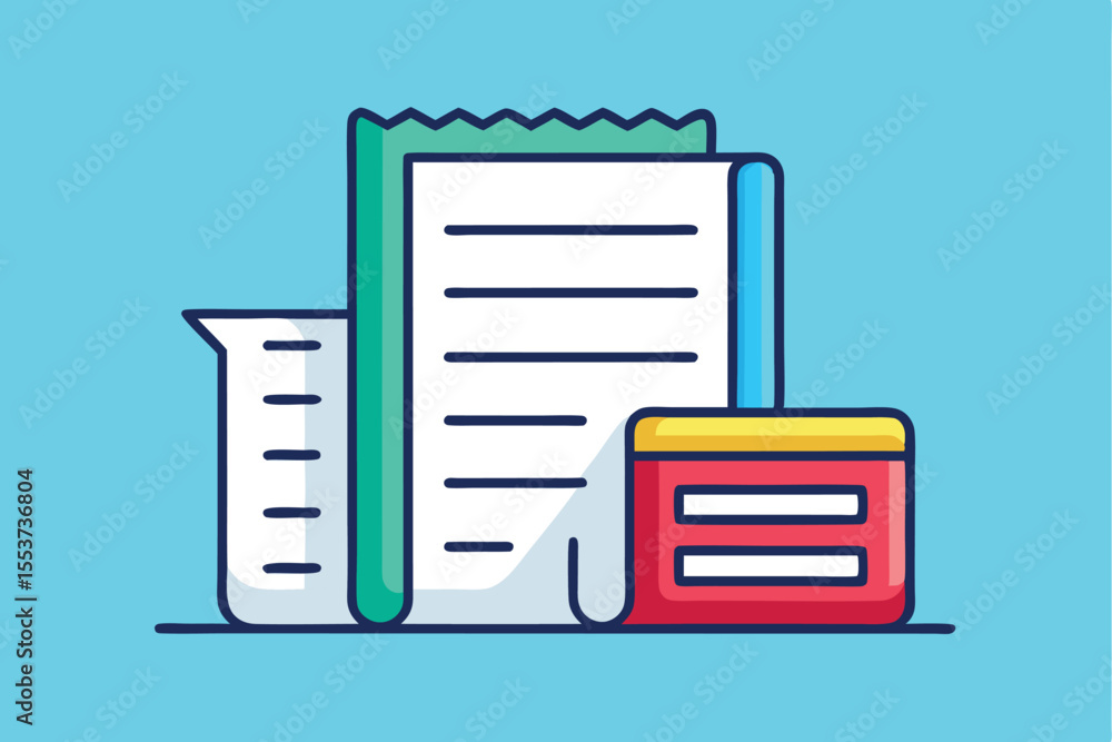Poster concept paper receipts icons designed as vector representations suitable for digital formats and vis