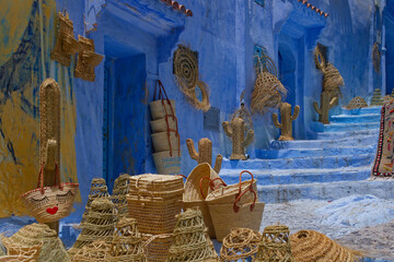 Chefchaouen, Korbwarenhändler, Marokko