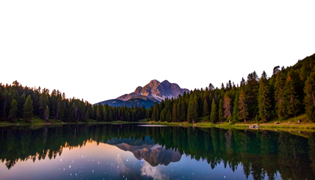 Milky Way Galaxy Reflected on Mirror-Like Lake Surface at Blue Twilight Hour
