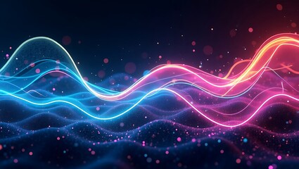 Abstract colorful wave background. Generative Ai.