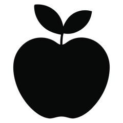 Fresh Apple Silhouette vector illustration on white background