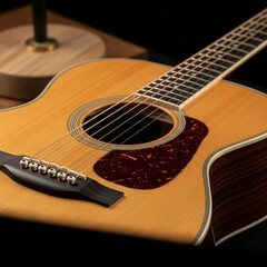Fototapeta premium acoustic guitar close up