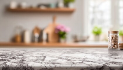 Blurry kitchen countertop