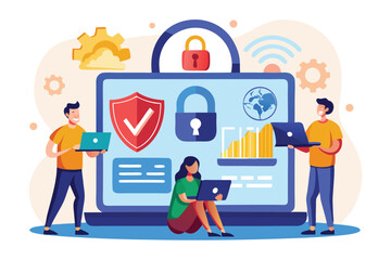 Examining computer security measures with focus on padlock symbol and data protection in a collaborative environment