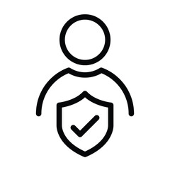 User avatar with security and privacy icon