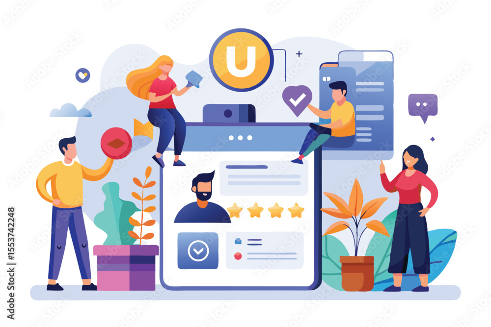 Poster collecting and analyzing customer feedback for user experience enhancement in a digital platform set