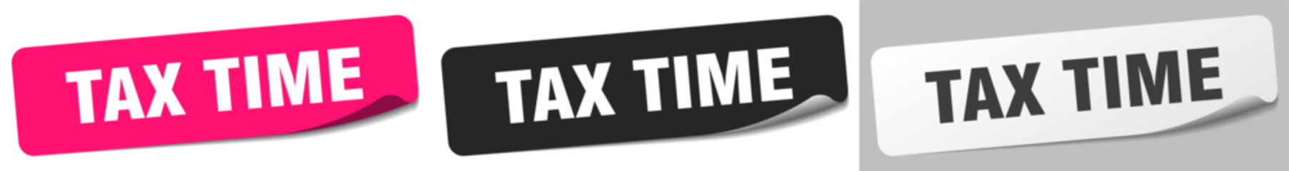 tax time sticker. tax time sticker set on white background