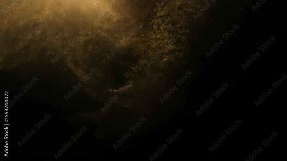 Poster Abstract dynamic cloud of dust particles dispersing against black background in explosion