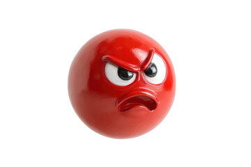 PNG Angry red emoji face with frowning expression and furrowed eyebrows