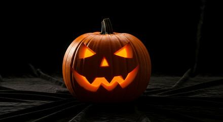 A Glowing Jack-o'-Lantern Symbolizing Halloween's Spooky Enchantment