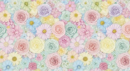 Seamless Pastel Floral Pattern in Watercolor Style