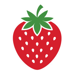 Obraz premium Strawberry vector icon on white background.
