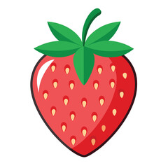 Strawberry vector icon on white background.