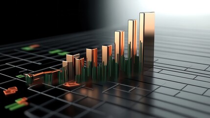 Financial stock market graph showcasing trends and data analysis with dynamic visual representation of economic changes