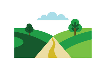 Fototapeta premium vector illustration of a rural landscape