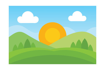 Obraz premium landscape with trees and mountains