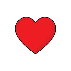 a simple red heart icon with smooth edges on white